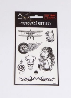 Černé tetovací obtisky - dvouplošník