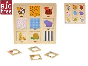 Big Tree puzzle dřevěné 25x25cm se zvířátky 24m+ ve fólii