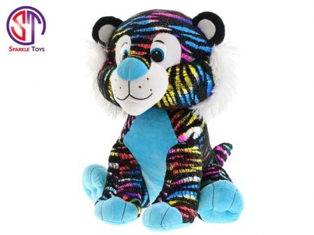 Tygr Star Sparkle plyšový modrý 35cm sedící 0m+ v sáčku