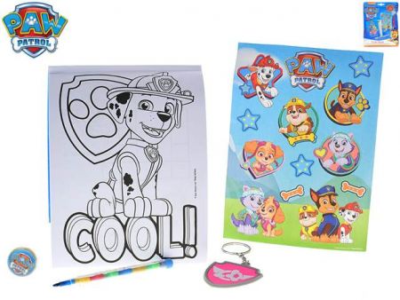 Paw Patrol sada aktivit (omalovánky, hopík, nálepky, klíčenka) v sáčku