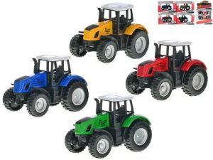 Traktor 8cm kov zpětný chod 4barvy v krabičce