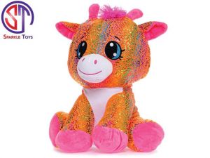 Star Sparkle žirafa plyšová oranžová sedící 37cm 0m+ v sáčku