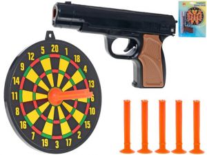 Pistole na přísavky 15cm s terčem 2barvy 5+ na kartě