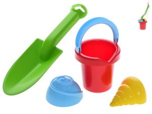 Sada na písek 4ks s kbelíkem 10,5cm 12m+ v síťce