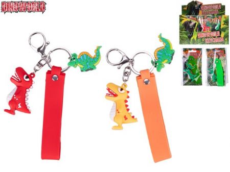 Dinoworld přívěsek na klíče dinosaurus 4barvy na kartě v sáčku