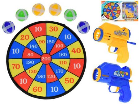 Terč 27cm na suchý zip s pistolemi 14cm 2ks a míčky 6ks v krabičce