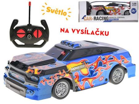R/C auto závodní 20cm plná funkce se světlem 27MHz 2barvy v krabičce