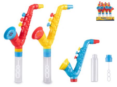 Bublifuk 27cm se saxofonem pískacím 3barvy