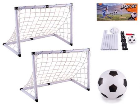 Branka fotbalová 68x45x35cm 2ks s míčkem a pumpičkou v krabičce