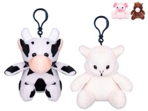 Zvířátko farma plyšové/přívěsek na klíče 10cm 4druhy 0m+