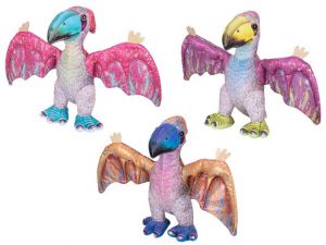 Pterosaur plyšový 23cm stojící 3barvy 0m+
