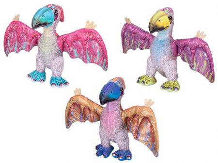 Pterosaur plyšový 23cm stojící 3barvy 0m+