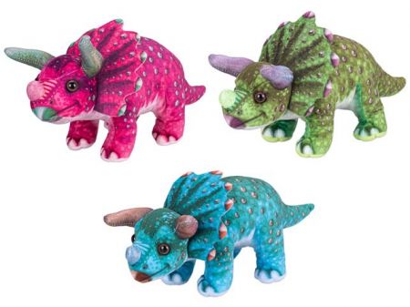 Triceratops plyšový 30cm stojící 3barvy 0m+