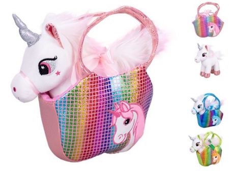 Jednorožec plyšový 22cm s kabelkou 20x15cm 3barvy 0m+