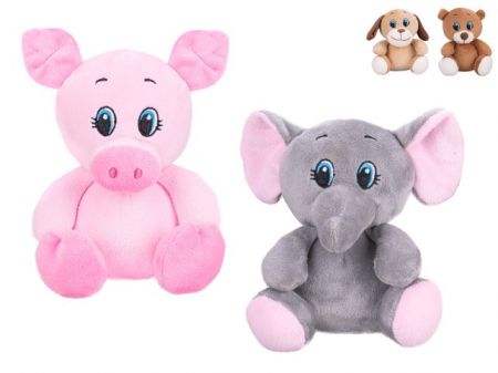 Zvířátko plyšové 14cm sedící ECO materiál 4druhy 0m+