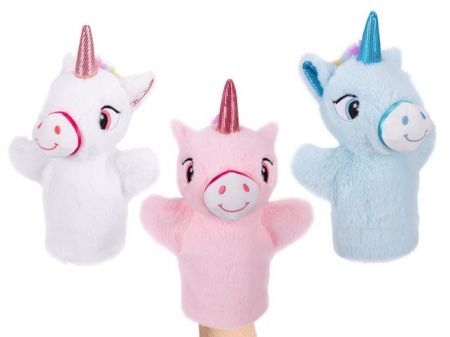 Jednorožec maňásek plyšový 25cm svítící ve tmě 3barvy 0m+