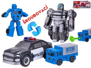 Auto/robot záchranné složky 8-15cm volný chod 2ks 2druhy v krabičce