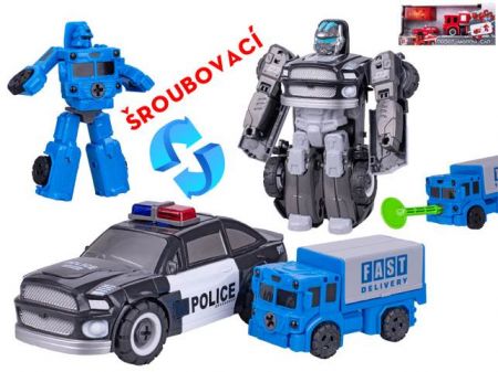 Auto/robot záchranné složky 8-15cm volný chod 2ks 2druhy v krabičce
