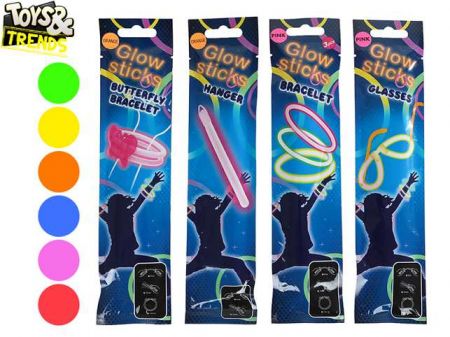 Toys&amp;Trends tyčinky svítící ve tmě 4druhy 6barev v sáčku