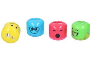 Ořezávátko na dvě tužky se zásobníkem - smajlík