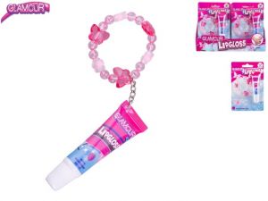 Glamour lesk na rty 12ml malinová příchuť s příveskem na kartě