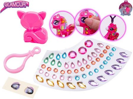 Glamour sada ke zdobení přívěsku na klíče 6cm 3druhy na kartě