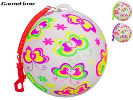 Gametime míč s motýlky 21cm na pružince 3barvy v síťce