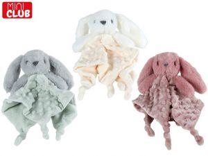 Mini Club zajíček usínáček plyšový s texturou 26cm 3barvy 0m+ na kartě