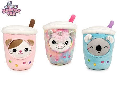 Kawaii Bubble Tea zvířátka 20cm plyšová 3druhy 0m+