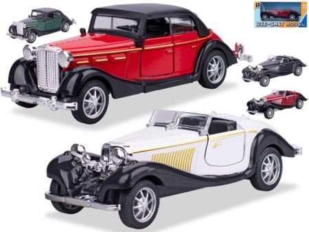 Auto old timer 11,5cm 1:36 kov zpětný chod 2druhy v krabičce