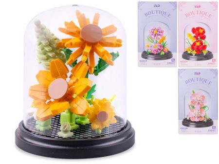 Stavebnice květiny 224-229ks 4druhy v krabičce