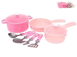 Sada nádobí růžová 18m+ 9ks v síťce