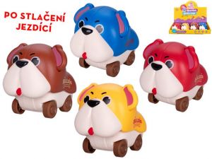 Pejsek 7,5cm po stlačení jezdící 4barvy