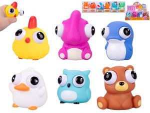 Zvířátko měkké vystřelující oči 6-7cm 12druhů v krabičce