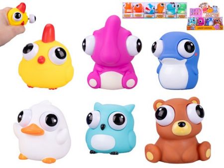 Zvířátko měkké vystřelující oči 6-7cm 12druhů v krabičce