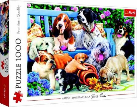 Puzzle Psi na zahradě 1000 dílků