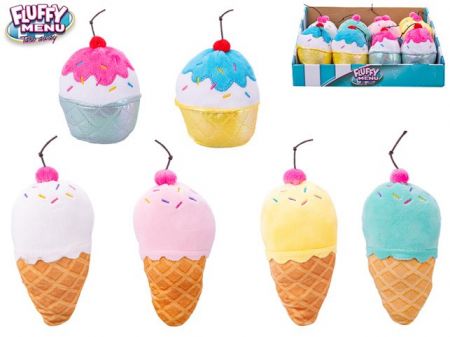 Fluffy Menu zmrzlina/cupcake plyšový 16/12cm 2druhy 6barev 0m+