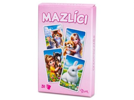 Karty Černý Petr/Pexeso/Dueto mazlíci 31 karet v krabičce