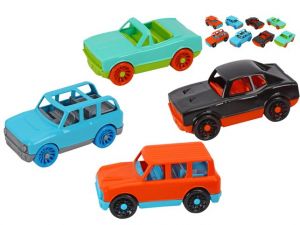 Auto 10cm volný chod 4druhy 2barvy 18m+ v síťce