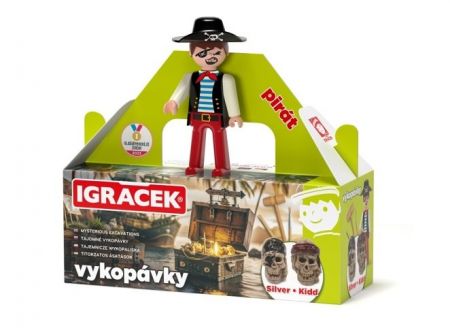 EFKO Igráček Pirát - figurka s vykopávkami lebek Silvera a Kidda