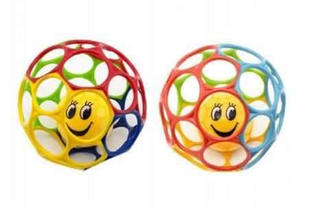 Míček s chrastítkem mačkací měkký plast 12cm