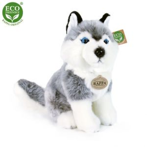 Plyšový pes Husky sedící 30 cm ECO-FRIENDLY