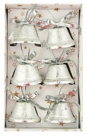Zvonky stříbrné 6 ks, 3 cm