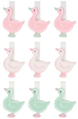 Husa dřevěná 4,5 cm na kolíčku 9 ks pastelové barvy