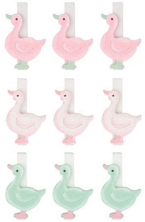 Husa dřevěná 4,5 cm na kolíčku 9 ks pastelové barvy