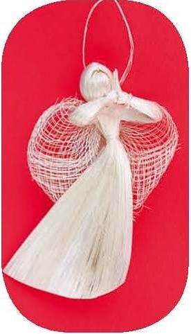 Andílek letící závěs 16cm abaca