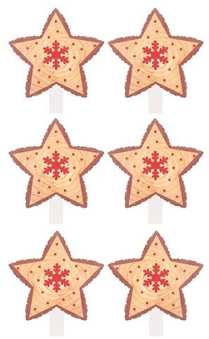 Hvězda dřevěná na kolíčku 4,5 cm, 6 ks
