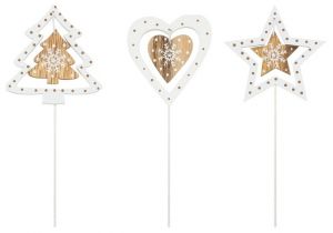 Ozdoba dřevěná s výřezem 8 cm + špejle