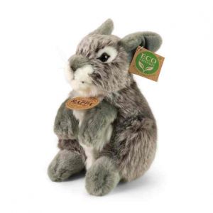 Plyšový zajíc šedý sedící 20 cm 