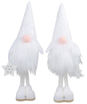 Skřítek na postavení bílý s botami 25 cm